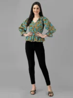 TOPS FOR WOMEN WESTERN WEAR ABSTRACT TOP - Image 5